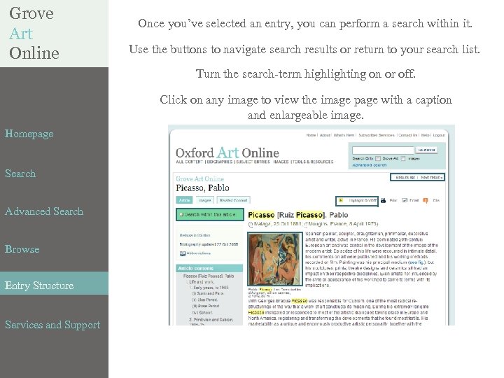 Grove Art BENEZIT Online DICTIONARY of ARTISTS Once you’ve selected an entry, you can