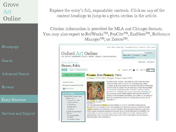 Grove Art BENEZIT Online DICTIONARY of ARTISTS Explore the entry’s full, expandable contents. Click