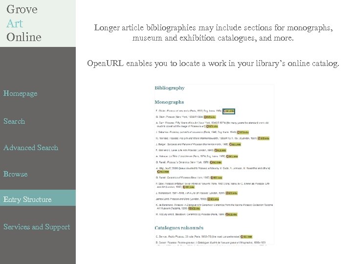 Grove Art BENEZIT Online DICTIONARY of ARTISTS Longer article bibliographies may include sections for