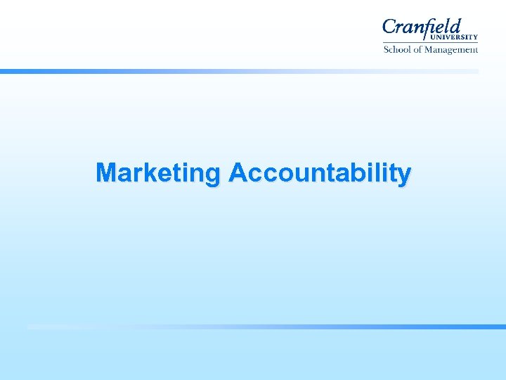 Marketing Accountability 