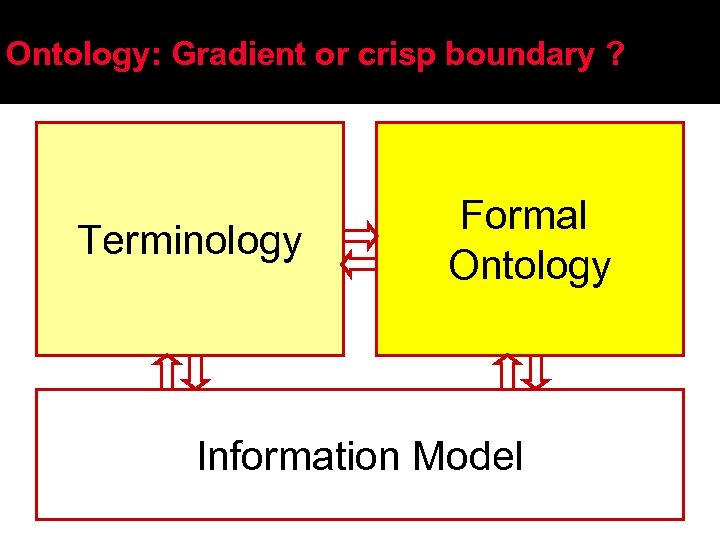 Ontology: Gradient or crisp boundary ? Terminology Formal Ontology Information Model 
