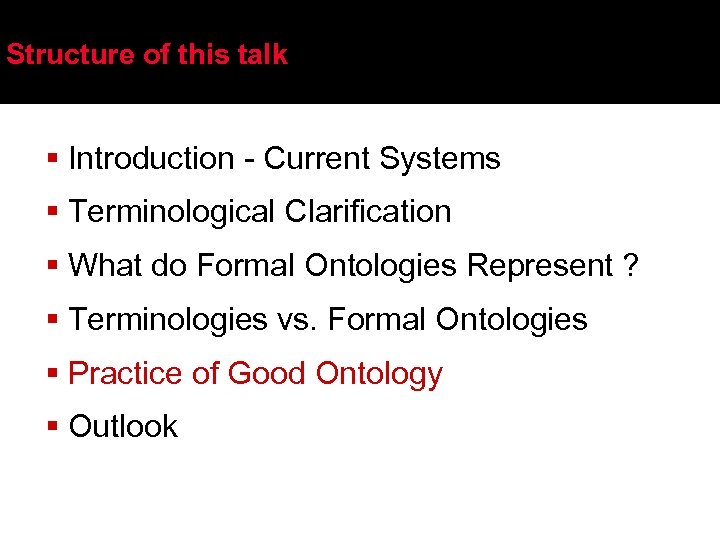 Structure of this talk § Introduction - Current Systems § Terminological Clarification § What