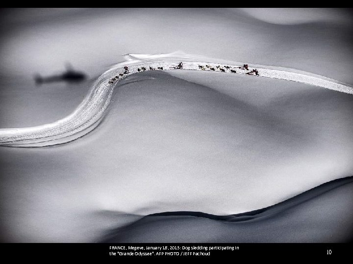 FRANCE, Megeve, January 18, 2013: Dog sledding participating in the "Grande Odyssee". AFP PHOTO