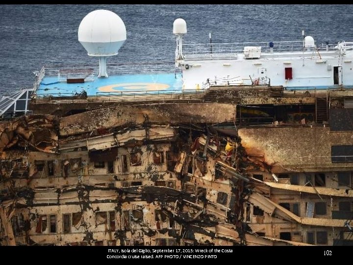  ITALY, Isola del Giglio, September 17, 2013: Wreck of the Costa Concordia cruise
