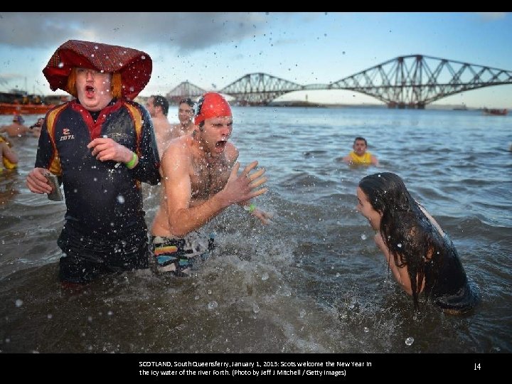 SCOTLAND, South Queensferry, January 1, 2013: Scots welcome the New Year in the icy