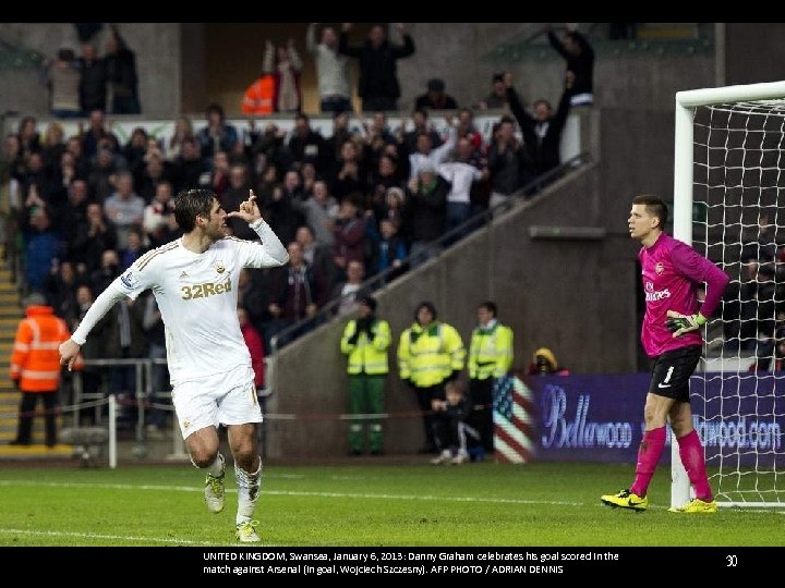 UNITED KINGDOM, Swansea, January 6, 2013: Danny Graham celebrates his goal scored in the