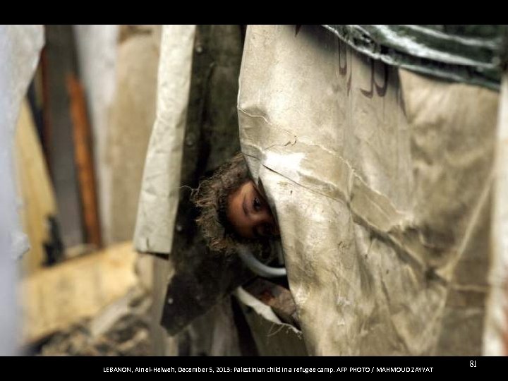 LEBANON, Ain el-Helweh, December 5, 2013: Palestinian child in a refugee camp. AFP PHOTO