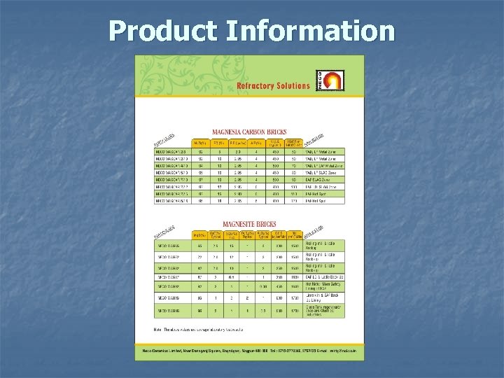 Product Information 