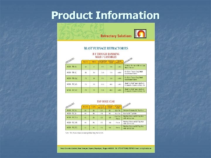 Product Information 