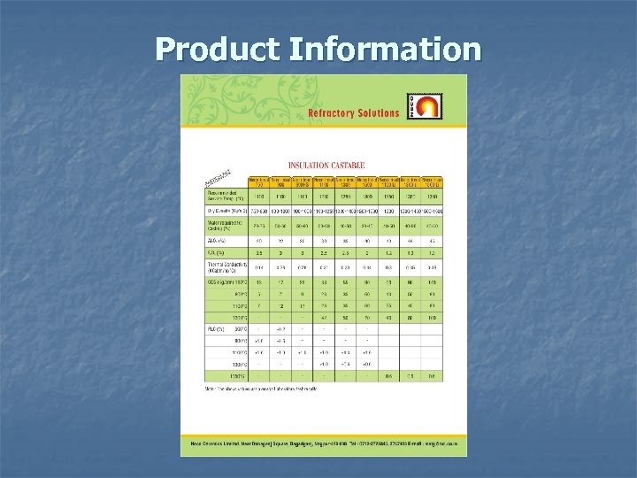 Product Information 