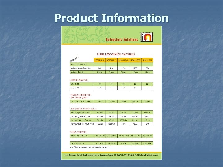Product Information 