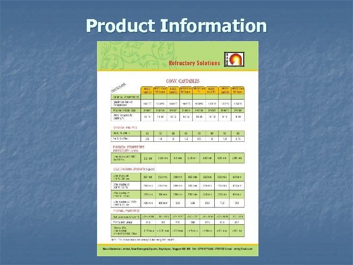 Product Information 
