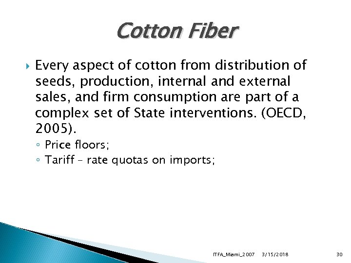 Cotton Fiber Every aspect of cotton from distribution of seeds, production, internal and external