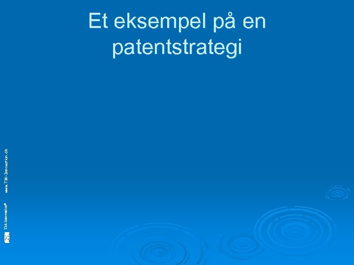 TM-Innovation© www. TM-Innovation. dk Et eksempel på en patentstrategi 