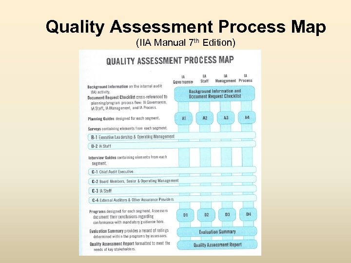 Quality Assessment Process Map (IIA Manual 7 th Edition) 