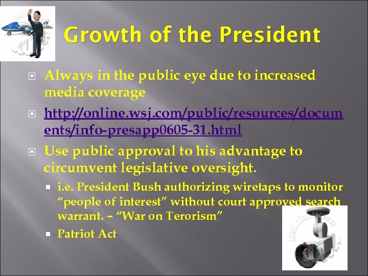 Growth of the President Always in the public eye due to increased media coverage