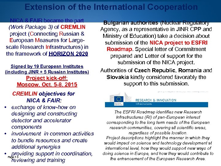 Extension of the International Cooperation NICA & FAIR became the part (Work Package 3)