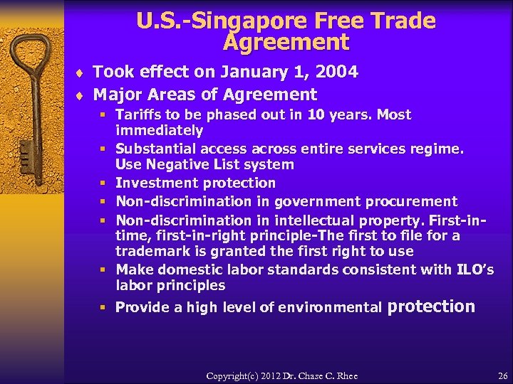 U. S. -Singapore Free Trade Agreement ¨ Took effect on January 1, 2004 ¨