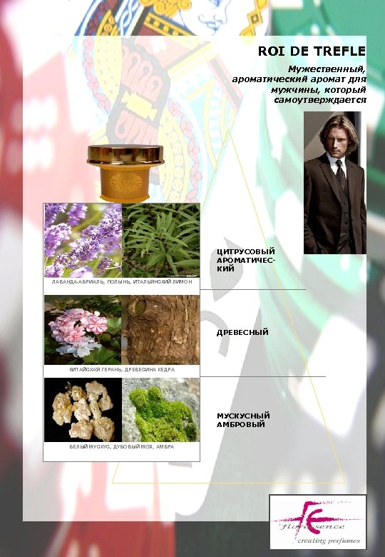 ROI DE TREFLE Мужественный, ароматический аромат для мужчины, который самоутверждается ЦИТРУСОВЫЙ АРОМАТИЧЕСКИЙ ЛАВАНДА-АБРИАЛЬ, ПОЛЫНЬ,