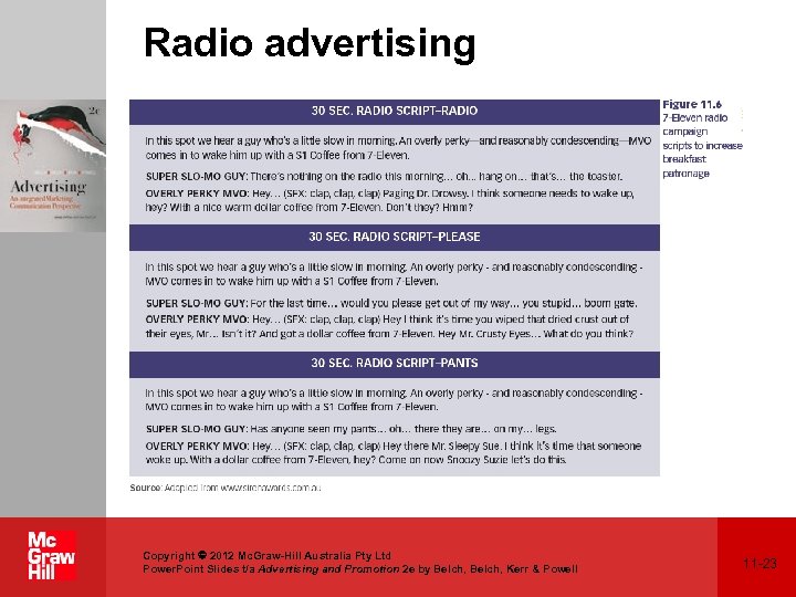 Radio advertising Copyright 2012 Mc. Graw-Hill Australia Pty Ltd Power. Point Slides t/a Advertising