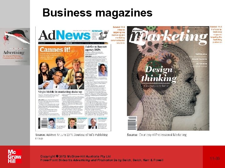 Business magazines Copyright 2012 Mc. Graw-Hill Australia Pty Ltd Power. Point Slides t/a Advertising