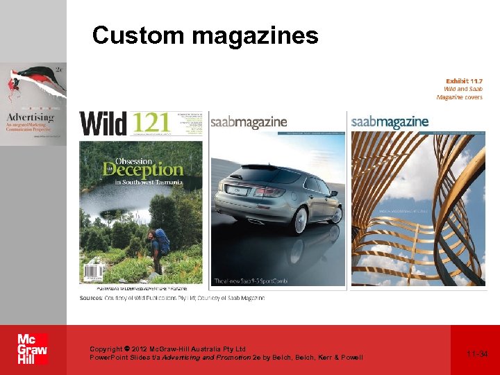 Custom magazines Copyright 2012 Mc. Graw-Hill Australia Pty Ltd Power. Point Slides t/a Advertising