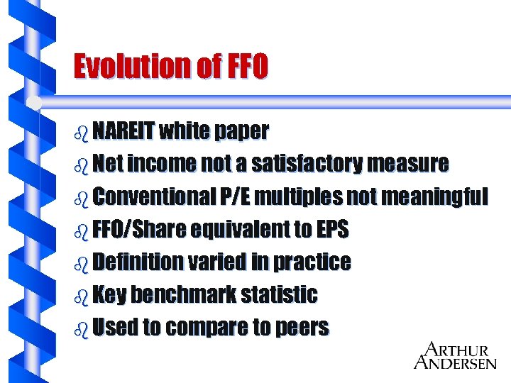 Evolution of FFO b NAREIT white paper b Net income not a satisfactory measure