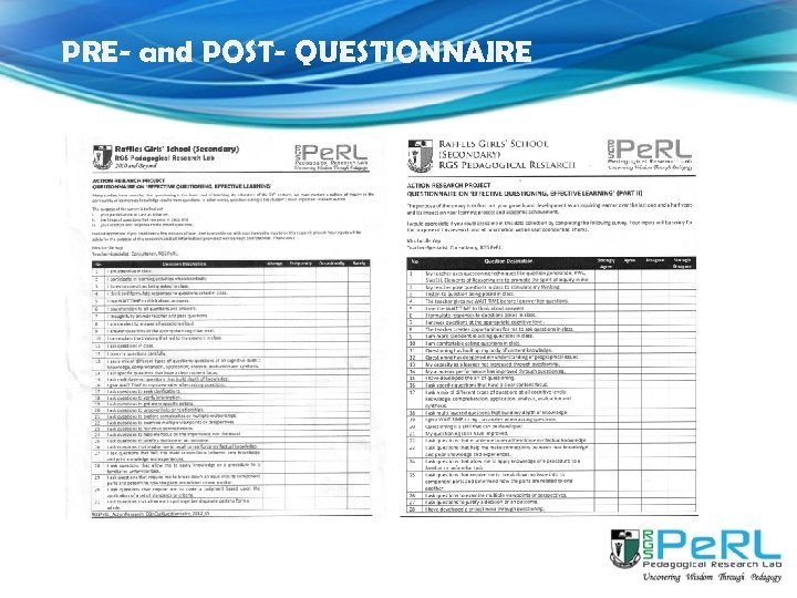 PRE- and POST- QUESTIONNAIRE 