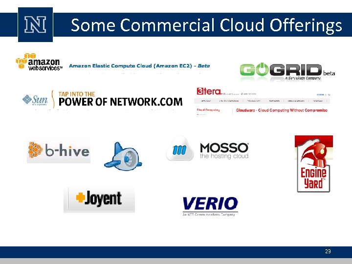 Some Commercial Cloud Offerings 23 