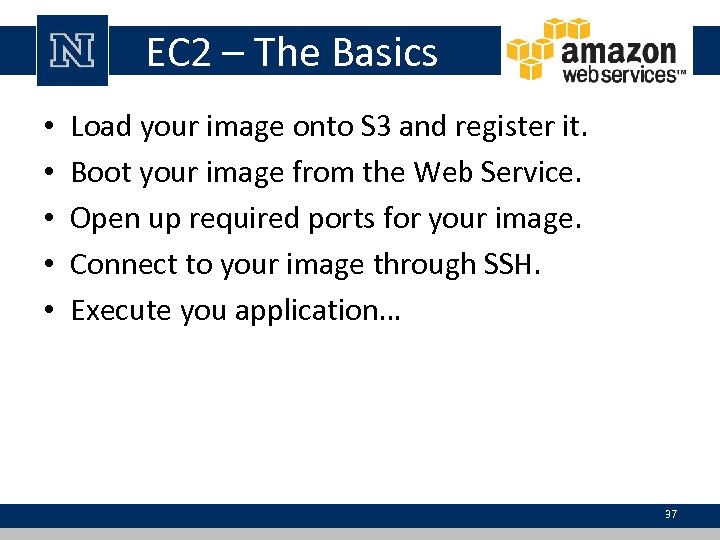 EC 2 – The Basics • • • Load your image onto S 3