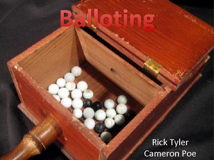 Balloting Rick Tyler Cameron Poe 