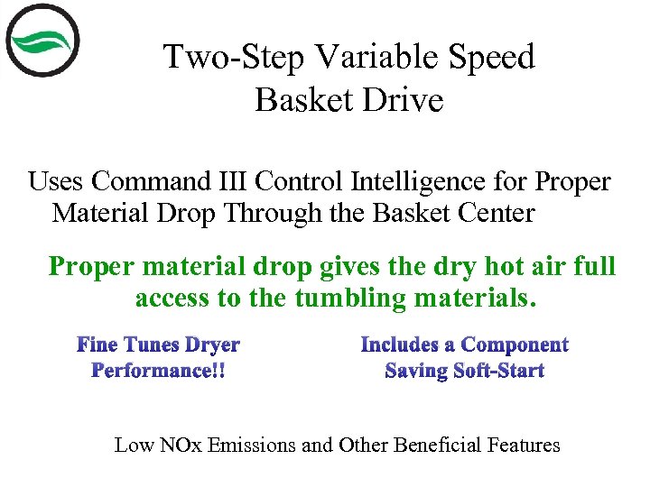 Two-Step Variable Speed Basket Drive Uses Command III Control Intelligence for Proper Material Drop