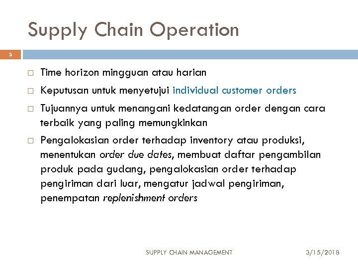 Chain operation