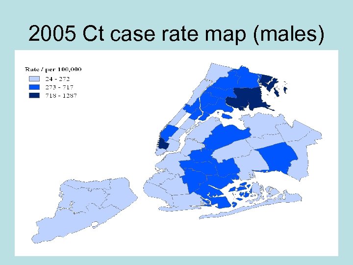 2005 Ct case rate map (males) 