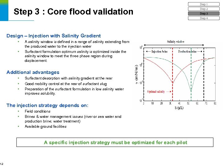 12 Step 1 Step 3 : Core flood validation Step 2 Step 3 Step