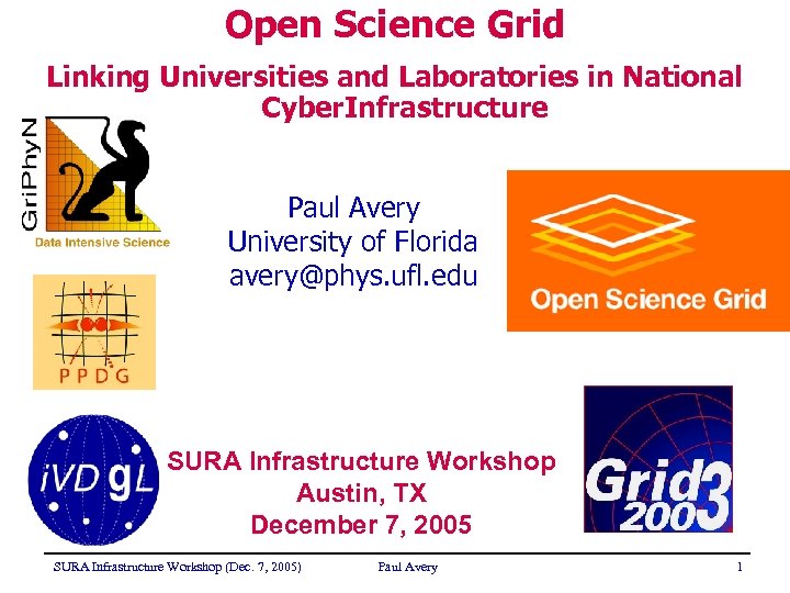 Open Science Grid Linking Universities and Laboratories in National Cyber. Infrastructure Paul Avery University