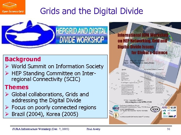Grids and the Digital Divide Background Ø World Summit on Information Society Ø HEP