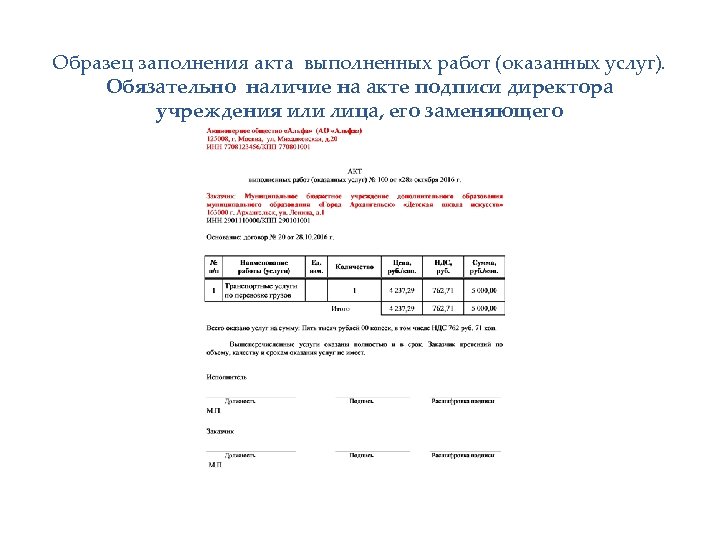 Заполнение акта. Образец заполнения акта оказанных услуг. Подпись на акте выполненных работ. Акт об оказании образовательных услуг. Акт на оказание образовательных услуг образец.