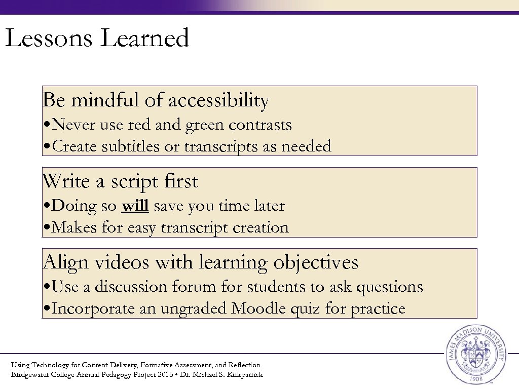 Lessons Learned Be mindful of accessibility • Never use red and green contrasts •