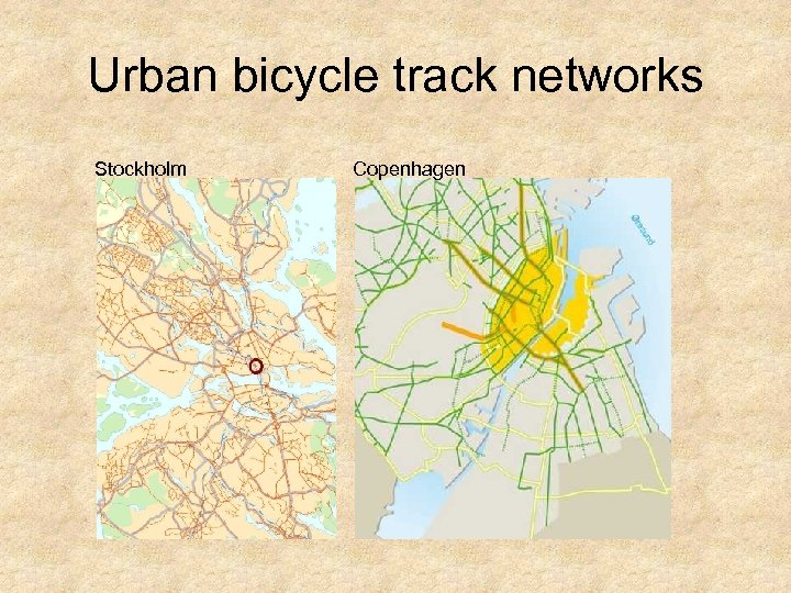 Urban bicycle track networks Stockholm Copenhagen 