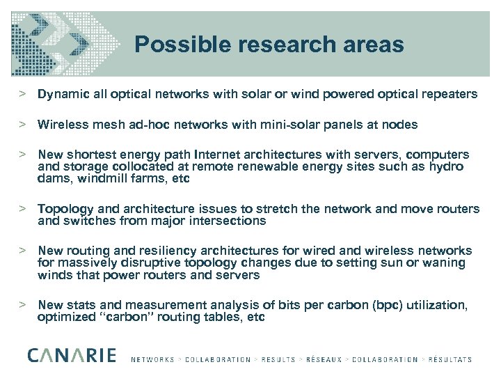 Possible research areas > Dynamic all optical networks with solar or wind powered optical