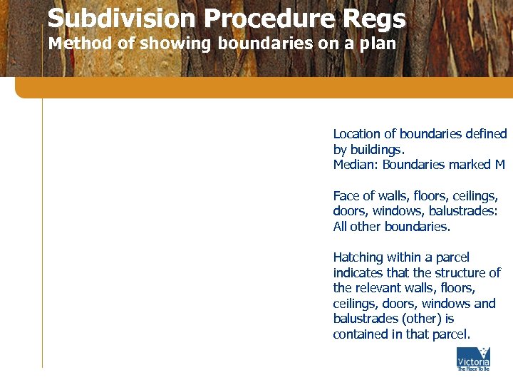 Subdivision Procedure Regs Method of showing boundaries on a plan Location of boundaries defined