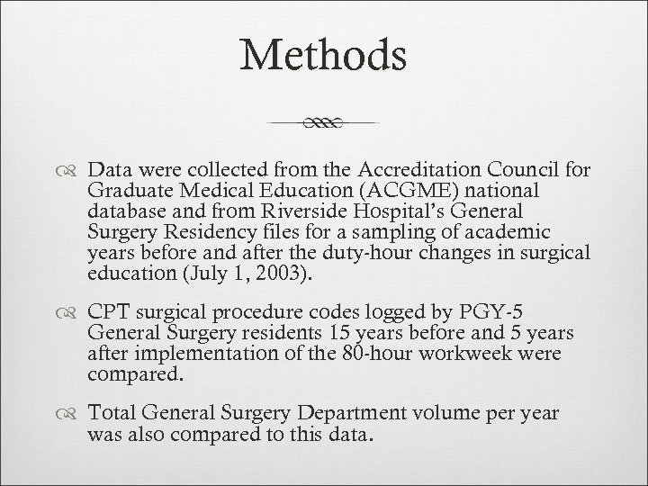 Methods Data were collected from the Accreditation Council for Graduate Medical Education (ACGME) national