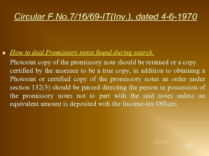 Circular F. No. 7/16/69 -IT(Inv. ), dated 4 -6 -1970 n How to deal