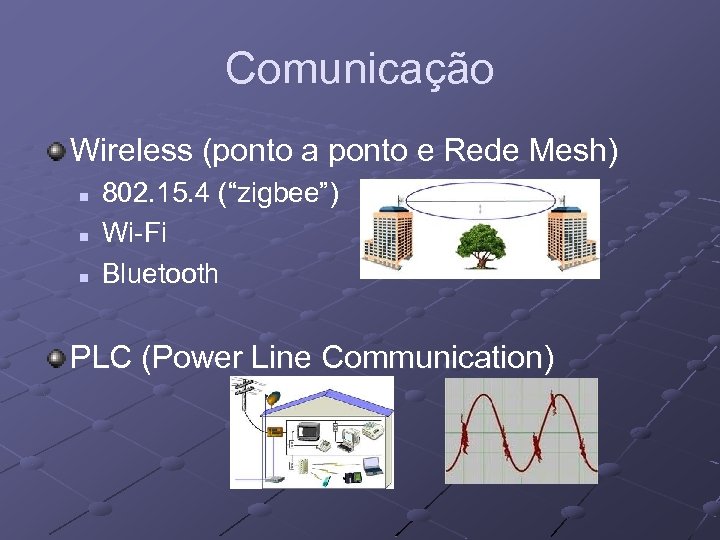 Comunicação Wireless (ponto a ponto e Rede Mesh) n n n 802. 15. 4