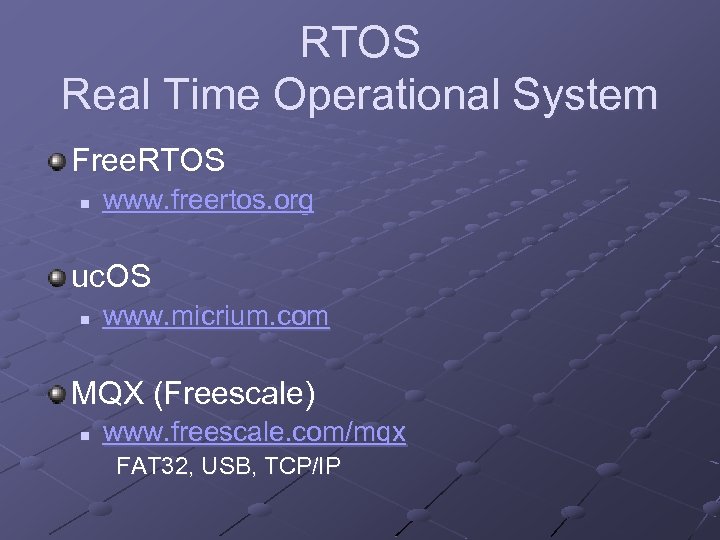 RTOS Real Time Operational System Free. RTOS n www. freertos. org uc. OS n