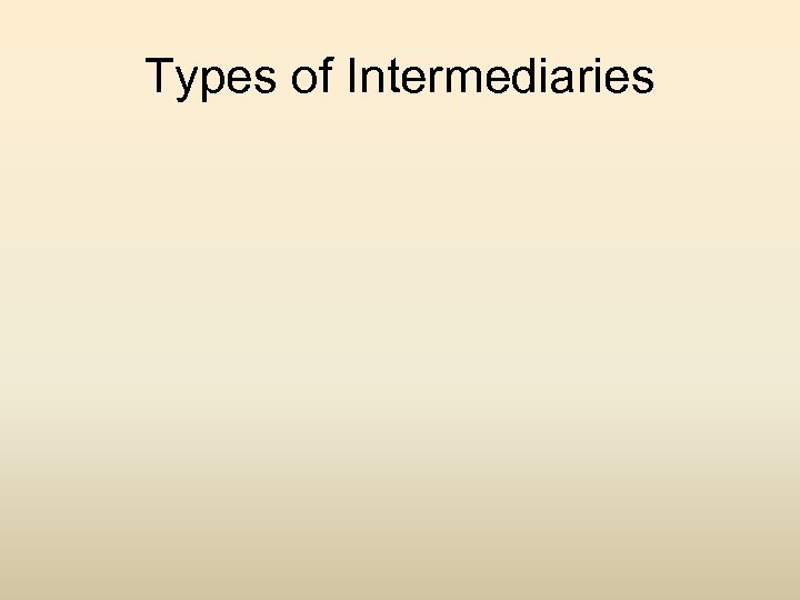 Types of Intermediaries 