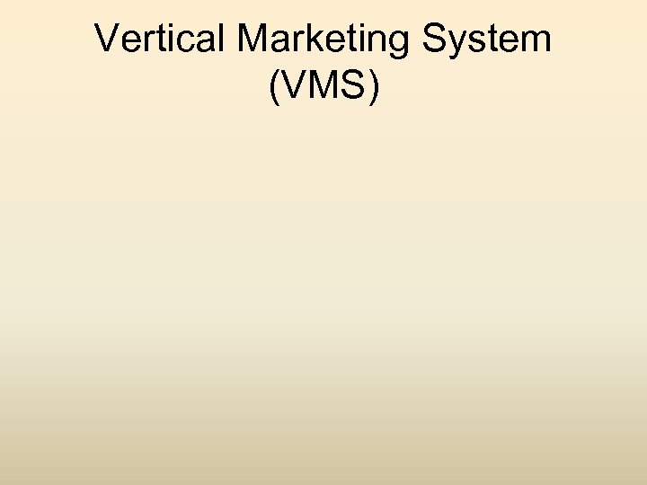 Vertical Marketing System (VMS) 