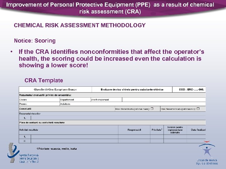 Improvement of Personal Protective Equipment (PPE) as a result of chemical risk assessment (CRA)