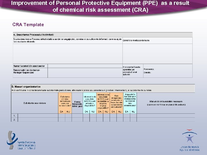 Improvement of Personal Protective Equipment (PPE) as a result of chemical risk assessment (CRA)